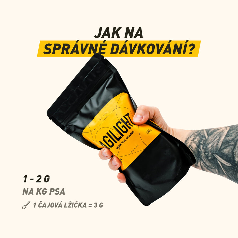 Agilight | Předtréninkový drink pro psy pro lehkost pohybu, soustředění a podporu nervové soustavy, určeno před aktivitou