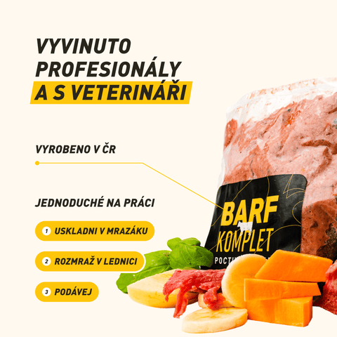 B.A.R.F. Komplet Poctivá Krava | Kompletne zostavené mrazené krmivo z čerstvého mäsa