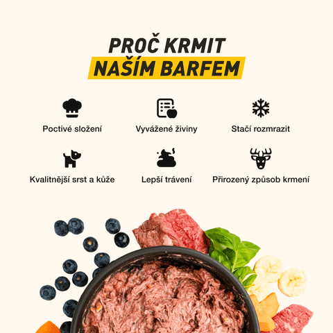 B.A.R.F. Komplet Poctivá Krava | Kompletne zostavené mrazené krmivo z čerstvého mäsa