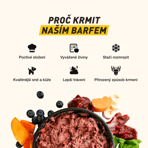 B.A.R.F. Komplet Poctivej Jeleň | Kompletne zostavené mrazené krmivo z čerstvého mäsa