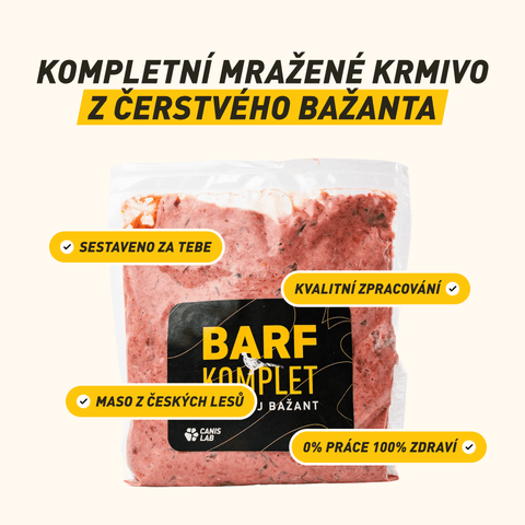 B.A.R.F. Komplet Poctivej Bažant | Kompletne zostavené mrazené krmivo z čerstvého mäsa