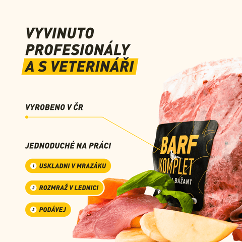 B.A.R.F. Komplet Poctivej Bažant | Kompletne zostavené mrazené krmivo z čerstvého mäsa