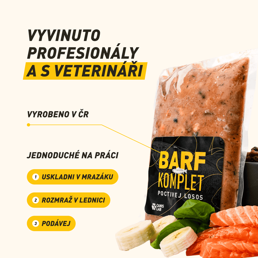 B.A.R.F. Komplet Poctivej Losos | Kompletne zostavené mrazené krmivo z čerstvého mäsa