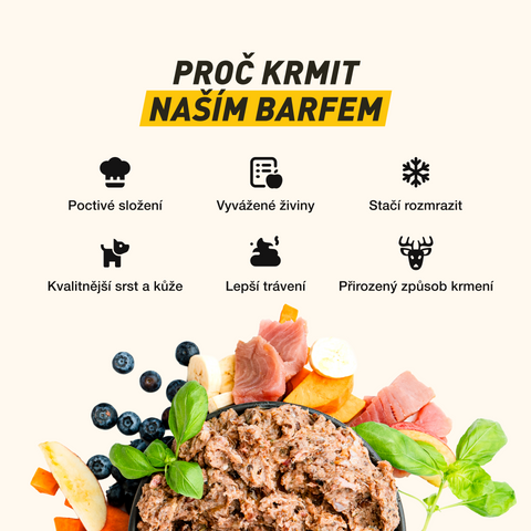 B.A.R.F. Komplet Poctivej Tuniak | Kompletne zostavené mrazené krmivo z čerstvého mäsa